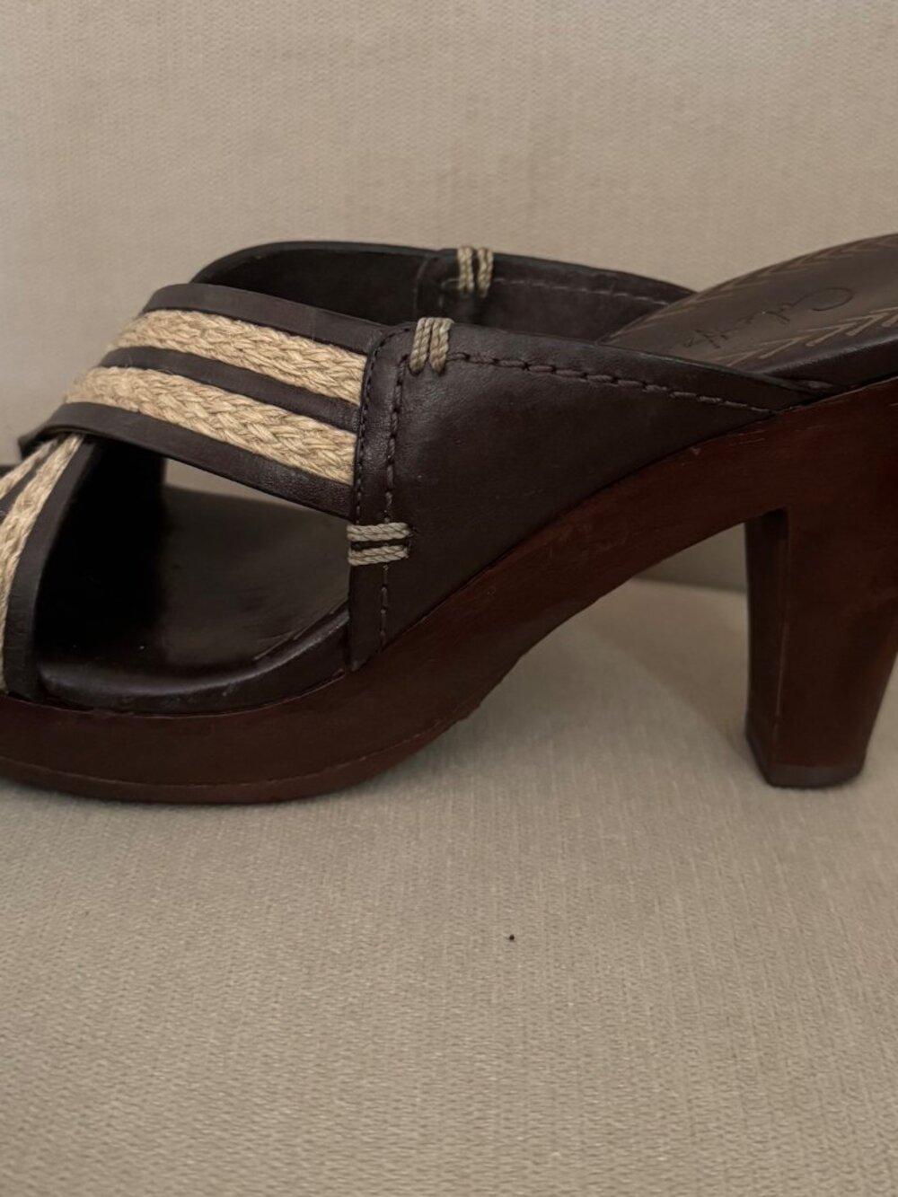Cole‎ Haan Womens Skylar Slide Open-Toe Cross Straps Sandals Heels SZ 6.5 B